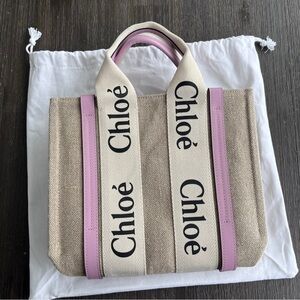 Chloe mini woody tote bag in EXCELLENT used condition. LIKE NEW!